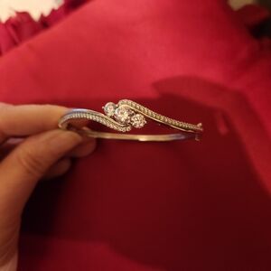 DiamonArt Elegant Silver Bracelet with CZ  Accents 925 Sterling Stamped